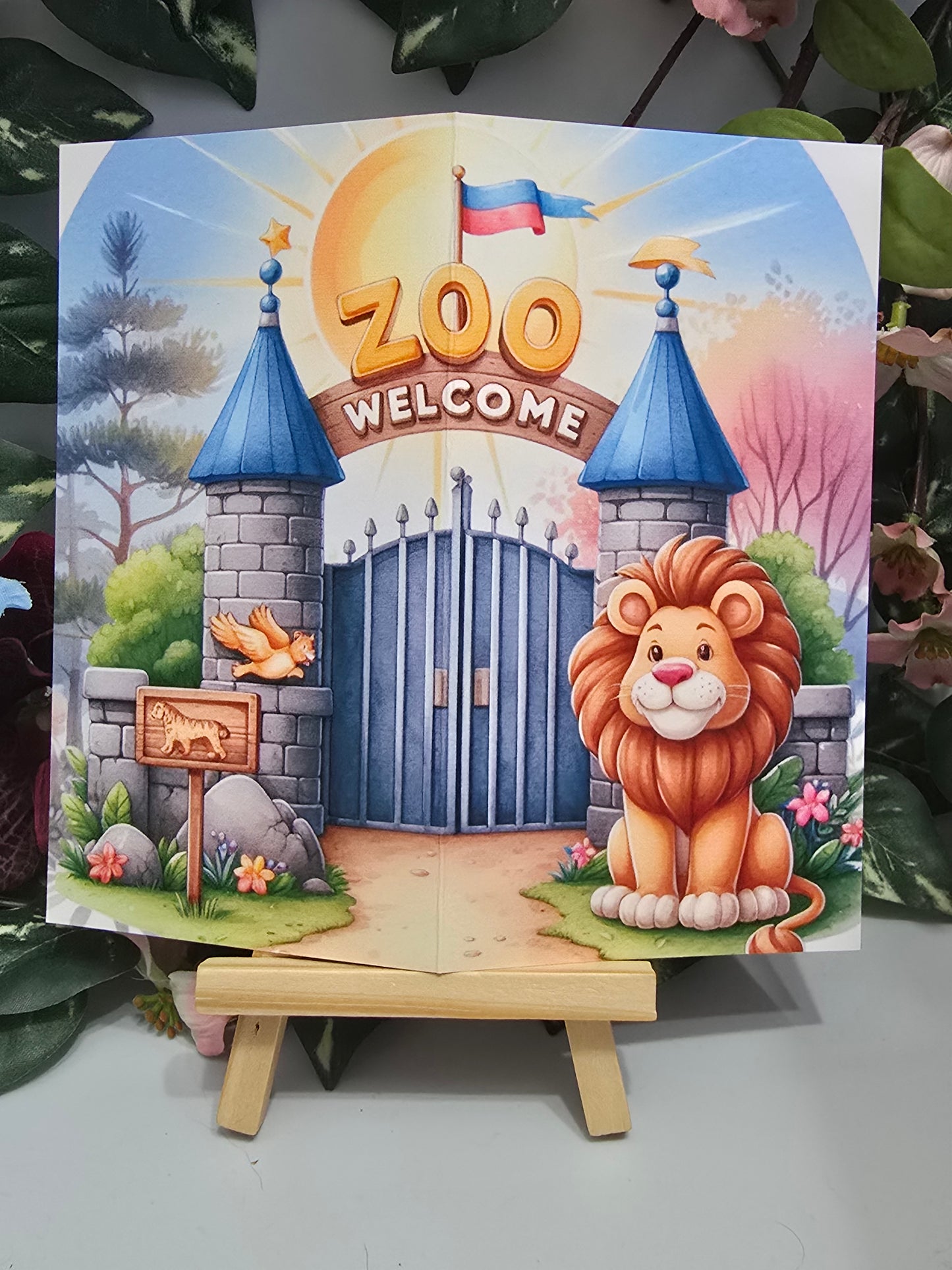 Ein Tag im Zoo Klappkarte