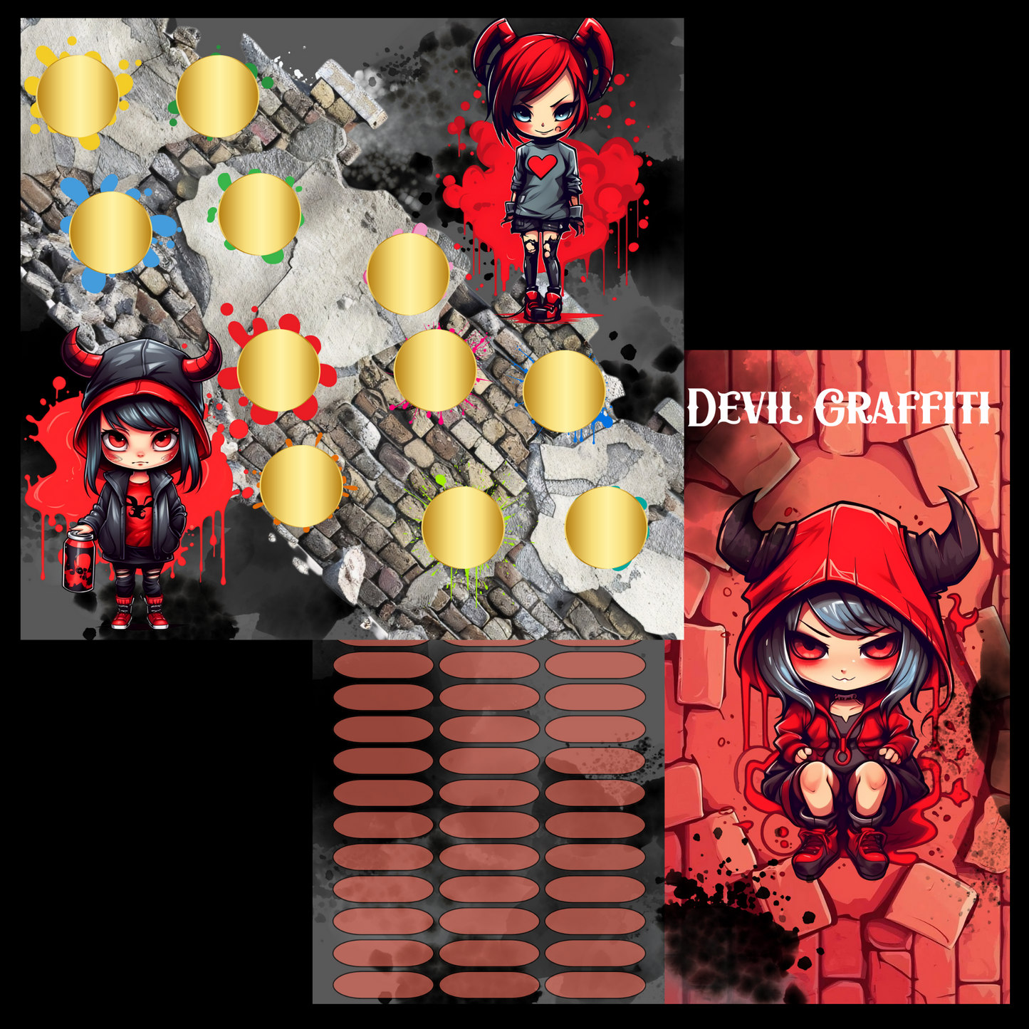 Devil Graffiti Klappkarte