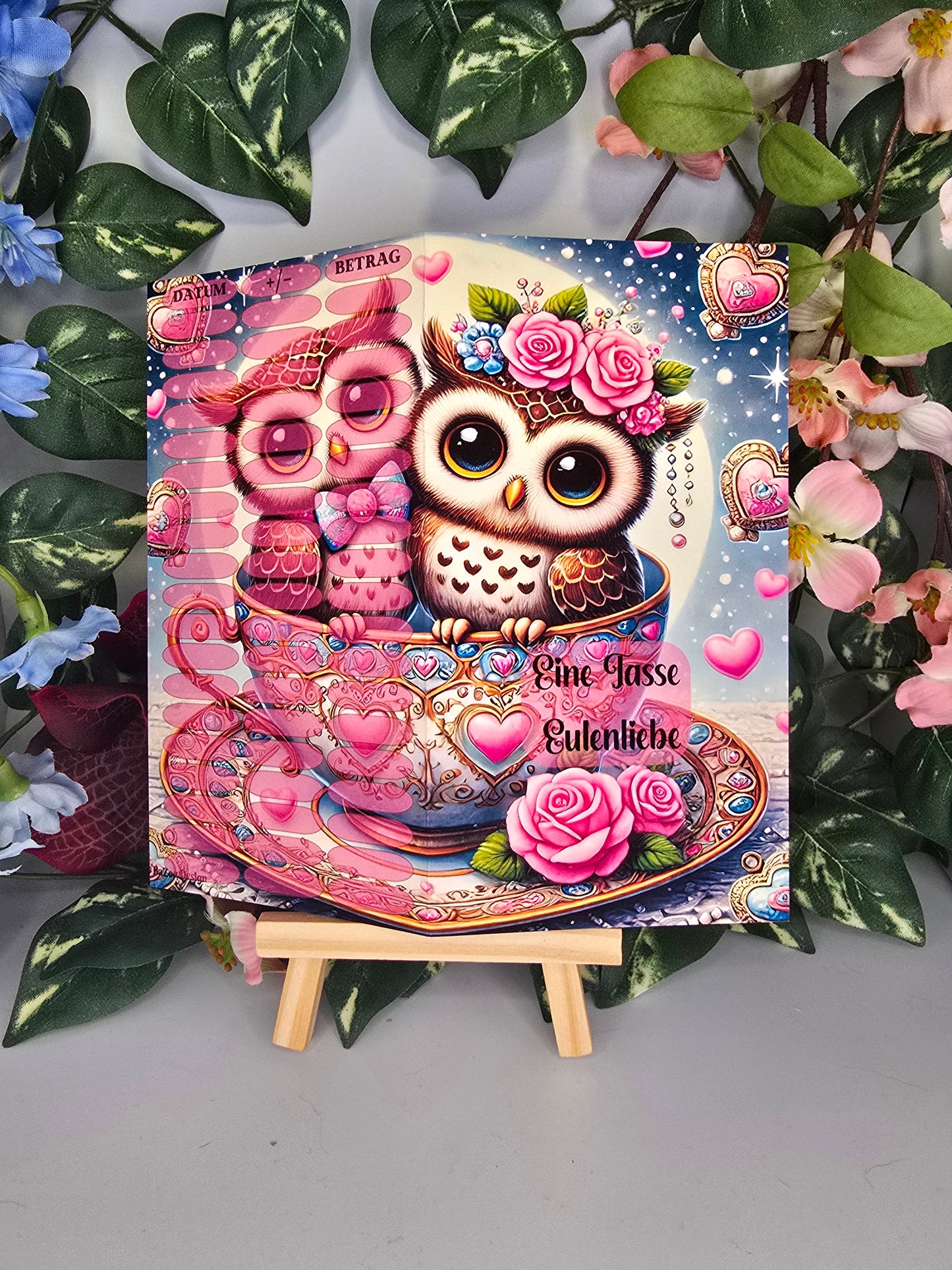 Eine Tasse Eulenliebe Klappkarte