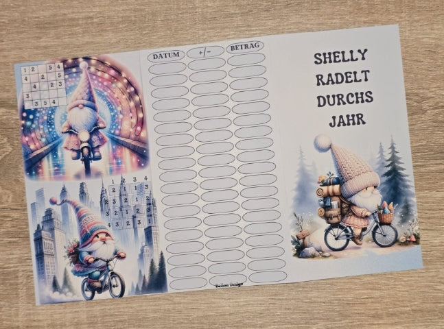 Shelly radelt durchs Jahr Klappkarte