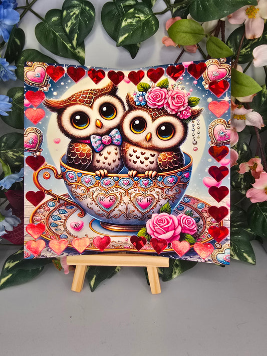 Eine Tasse Eulenliebe Klappkarte