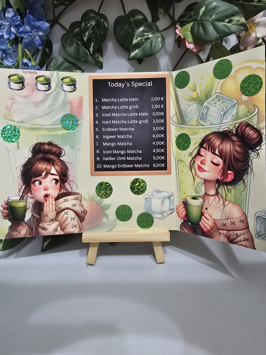Matcha Girl Klappkarte