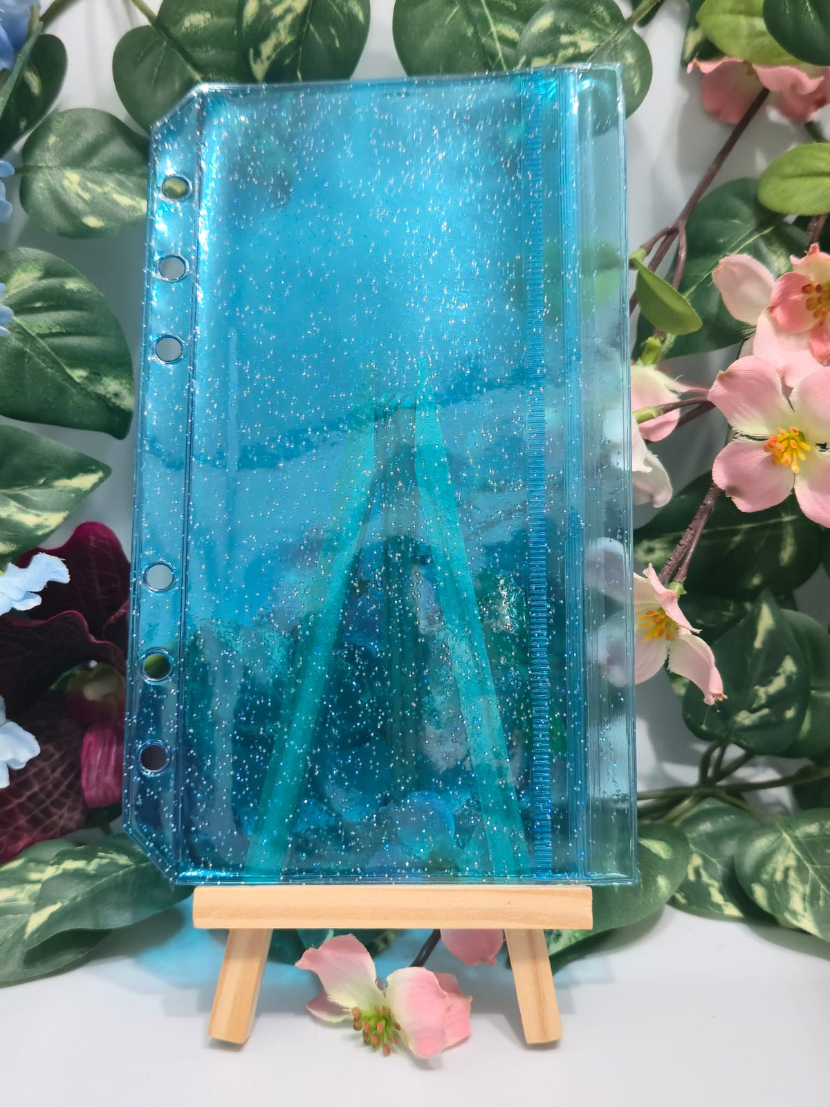Blaue double zipless Glitzer Hüllen mit Druckverschluss