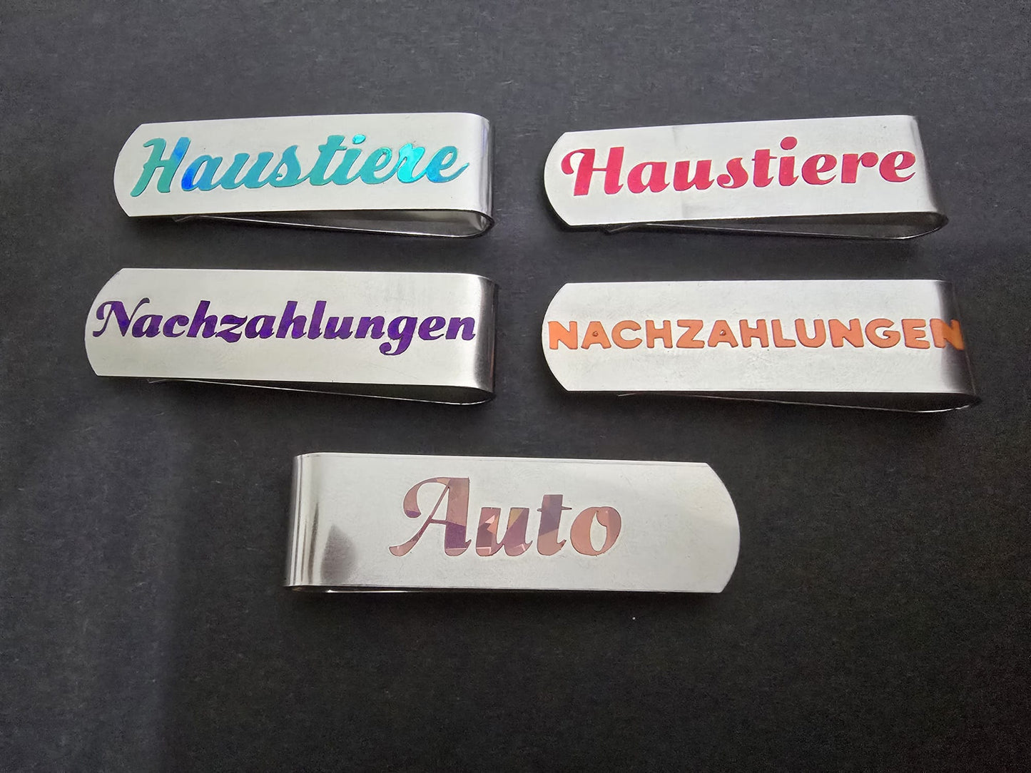 Binder Clips mit Wunschaufschrift